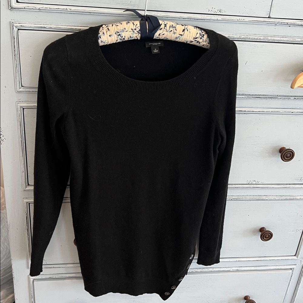 Ann Taylor Classic Black Knit Top